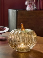 Silver Light Up Glass Pumpkin Decoration - Image 1 of 5