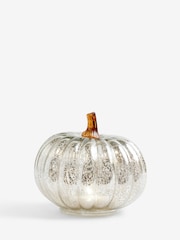 Silver Light Up Glass Pumpkin Decoration - Image 4 of 5