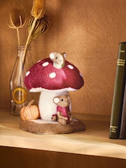 Burgundy Red Autumn Mushroom House Felt Ornament - Image 1 of 4