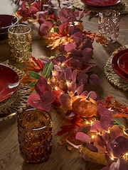 Plum Purple Light Up Autumnal Pumpkin Garland - Image 1 of 3