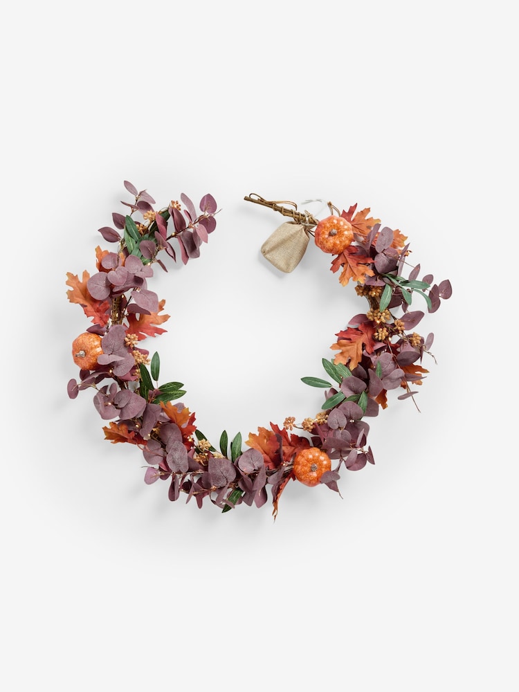 Plum Purple Light Up Autumnal Pumpkin Garland - Image 3 of 3