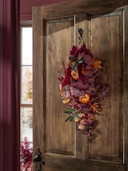 Plum Purple Autumnal Pumpkin Swag Wreath - Image 1 of 3