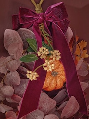 Plum Purple Autumnal Pumpkin Swag Wreath - Image 3 of 3