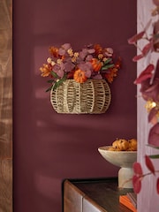 Plum Purple Autumnal Pumpkin Door Basket Wreath - Image 1 of 3