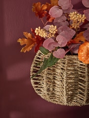 Plum Purple Autumnal Pumpkin Door Basket Wreath - Image 3 of 3