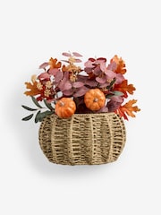 Plum Purple Autumnal Pumpkin Door Basket Wreath - Image 5 of 5