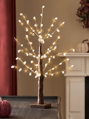 Brown Light Up Faux Pussy Willow Tree - Image 1 of 4