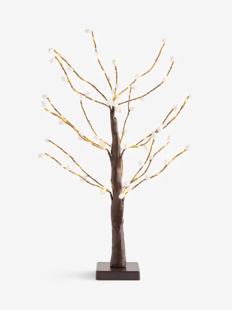Brown Light Up Faux Pussy Willow Tree - Image 4 of 4