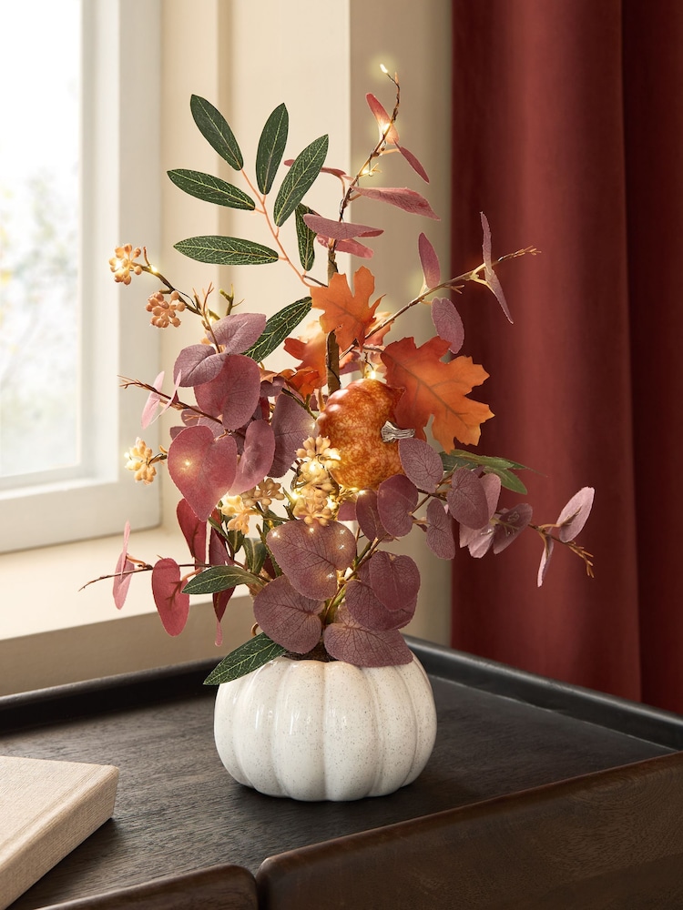 Plum Purple Light Up Autumnal Pumpkin Tree - Image 1 of 4
