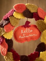 Orange Hello Autumn Felt Pumpkin Hanging Decoration - Bild 2 von 3