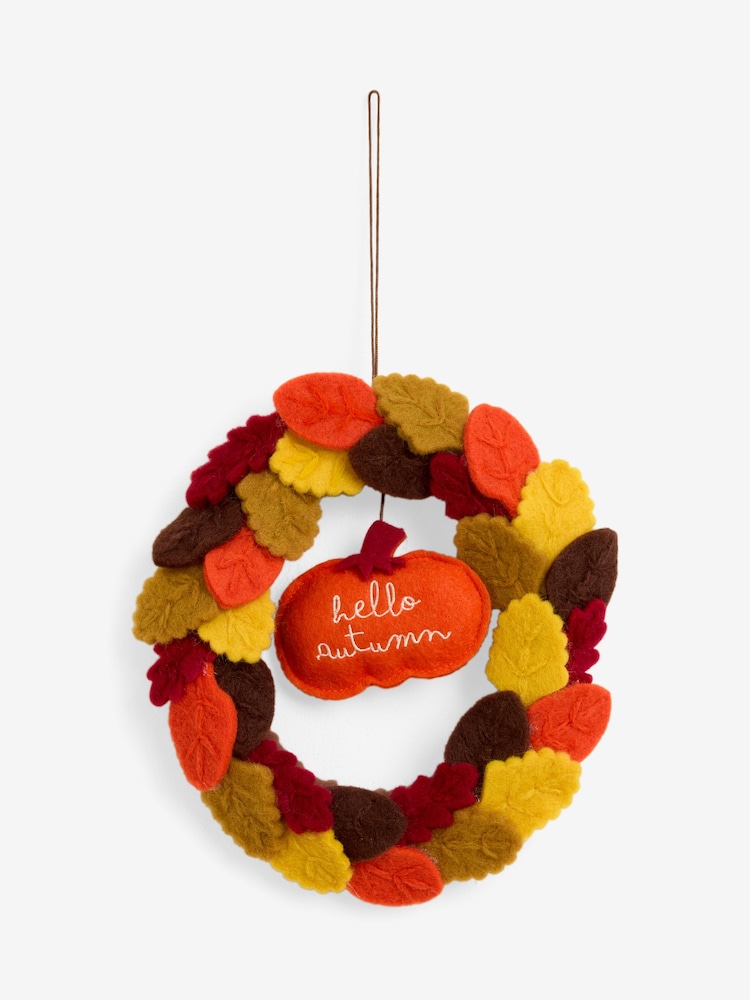 Orange Hello Autumn Felt Pumpkin Hanging Decoration - Bild 3 von 3