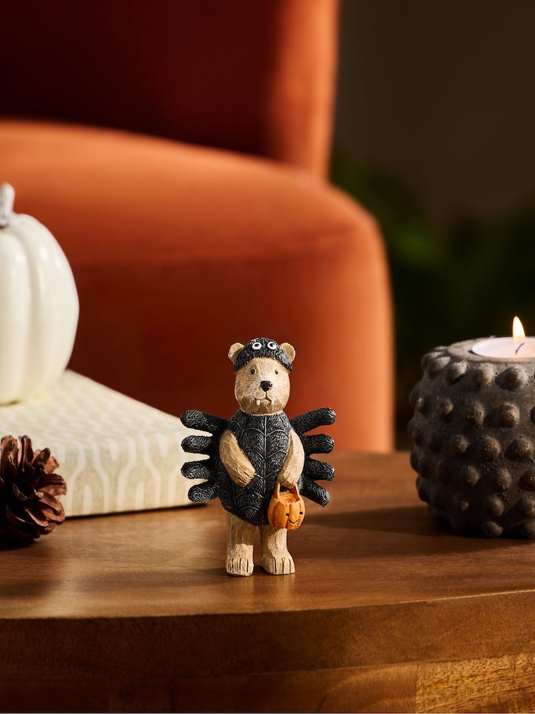 Black Happy Halloween Spider Costume Bertie Bear Ornament - Image 1 of 3