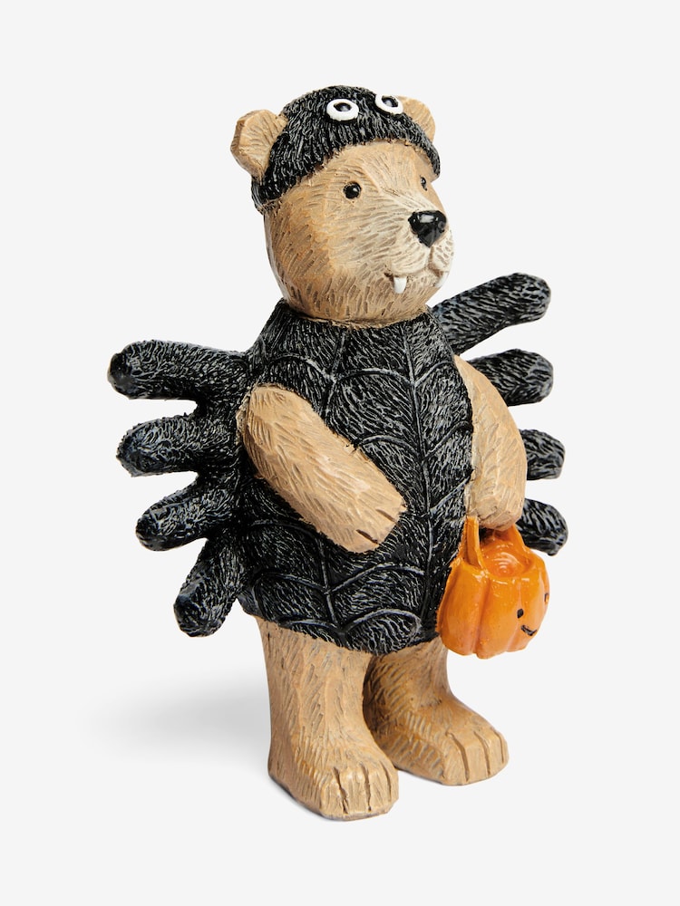 Black Happy Halloween Spider Costume Bertie Bear Ornament - Image 2 of 3