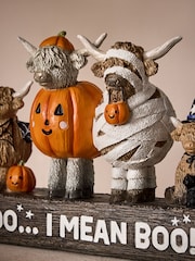 Natural Happy Halloween Hamish the Higland Cow Family Ornament - Image 2 of 5