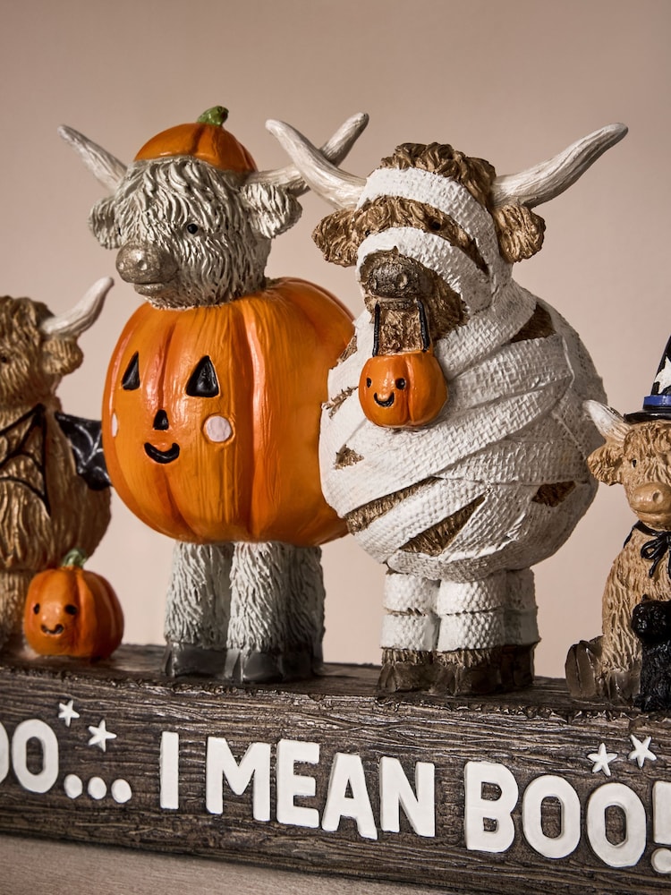 Natural Happy Halloween Hamish the Higland Cow Family Ornament - Image 2 of 5