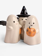 3 Pack Happy Halloween Ceramic Ghost Ornaments - Imagem 3 de 4