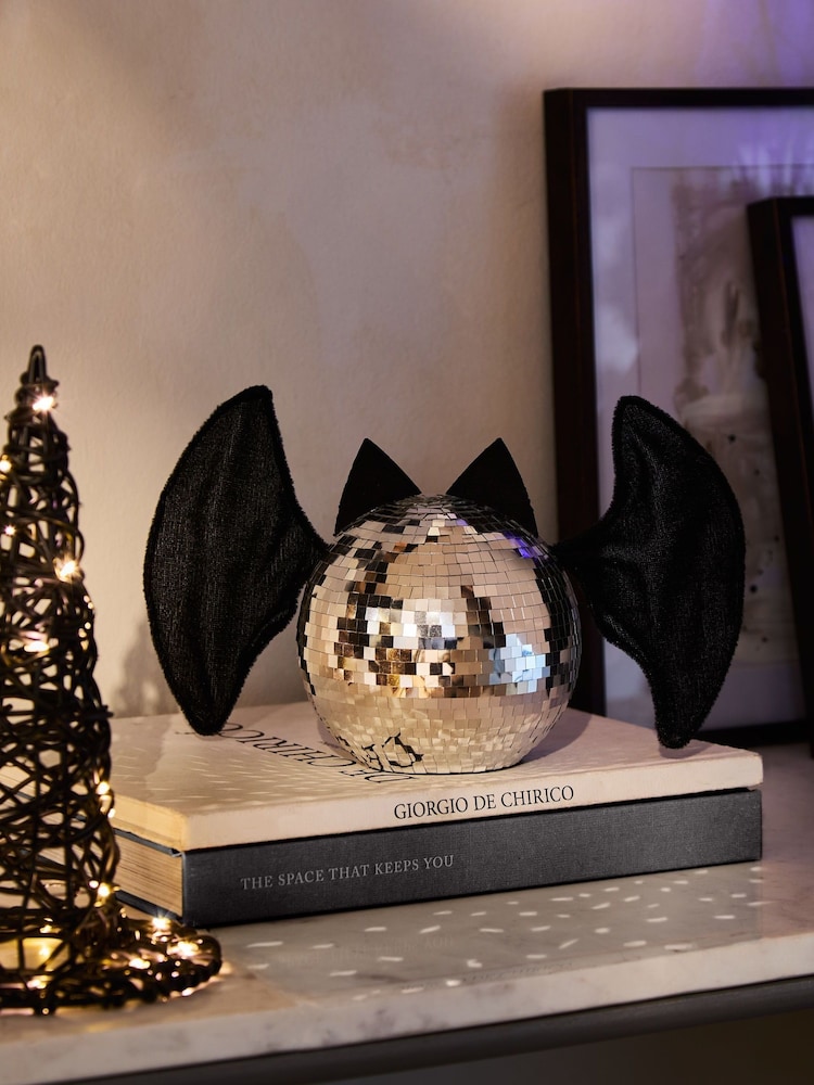 Silver Halloween Disco Bat Decoration - Image 1 of 3