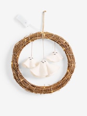 Brown Light Up Halloween Ghost Wreath - Image 3 of 4