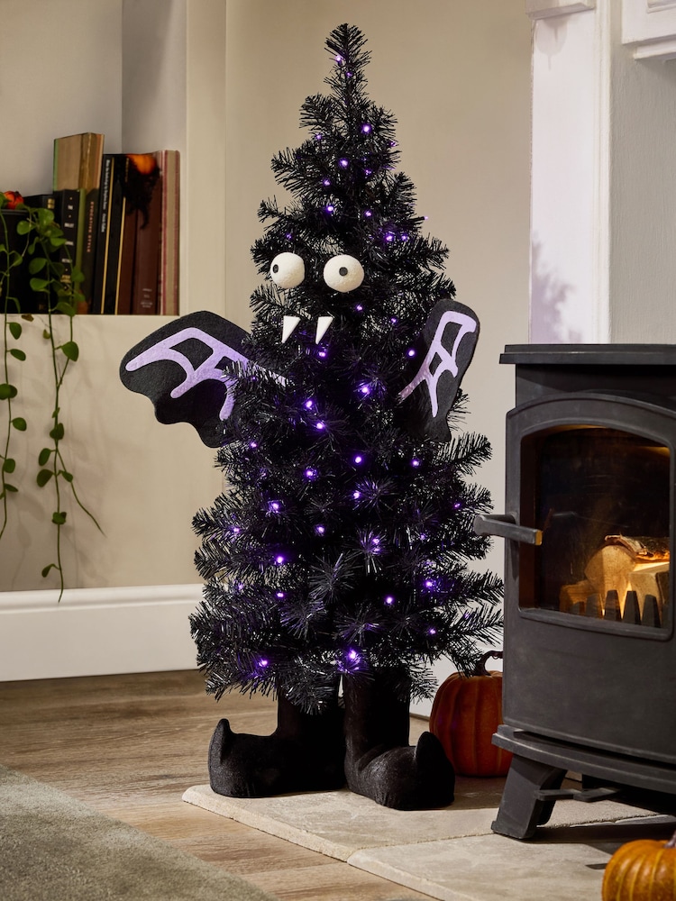Black 3ft Light Up Halloween Bat Tree - Image 1 of 4