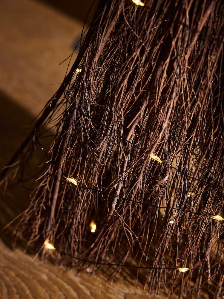 Brown Light Up Halloween Broom Decoration - Image 4 of 4