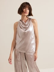 Phase Eight Silver Adrina Metallic Top - Image 1 of 7