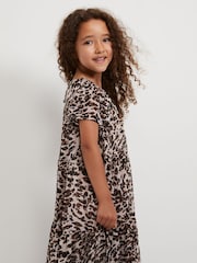 Phase Eight Black Eve Leopard Shimmer Swing Dress - Image 2 of 5