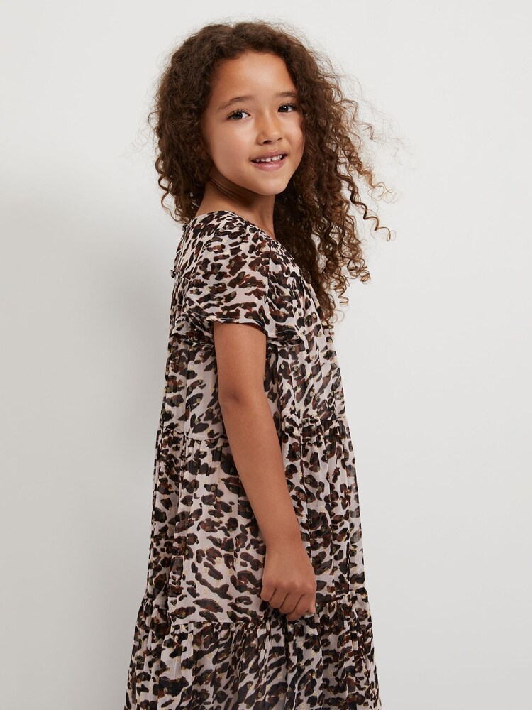 Phase Eight Black Eve Leopard Shimmer Swing Dress - Image 2 of 5 Phase Eight Black Eve Leopard Shimmer Swing Dress - Image 2 of 5