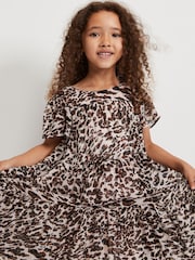 Phase Eight Black Eve Leopard Shimmer Swing Dress - Image 4 of 5