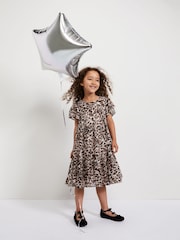 Phase Eight Black Eve Leopard Shimmer Swing Dress - Image 5 of 5