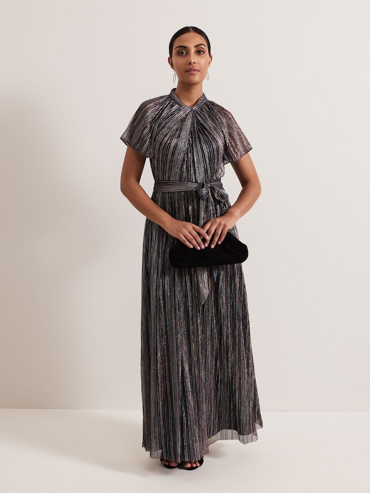 Phase Eight Black Petite Riah Shimmer Maxi Dress - Image 1 of 6 Phase Eight Black Petite Riah Shimmer Maxi Dress - Image 1 of 6