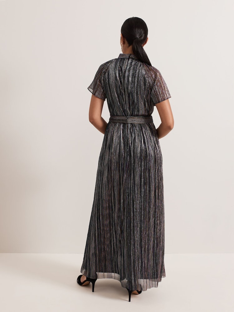 Phase Eight Black Petite Riah Shimmer Maxi Dress - Image 2 of 6 Phase Eight Black Petite Riah Shimmer Maxi Dress - Image 2 of 6