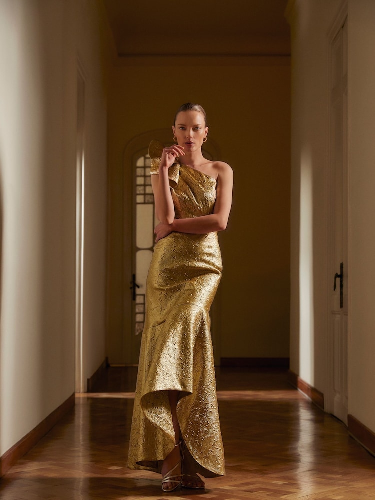 Phase Eight Gold Deniz Maxi Dress - Image 1 of 8