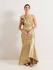 Phase Eight Gold Deniz Maxi Dress - Image 2 of 8
