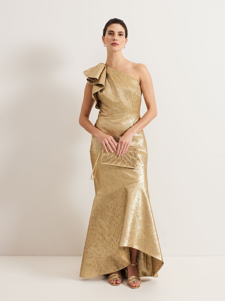 Phase Eight Gold Deniz Maxi Dress - Image 2 of 8