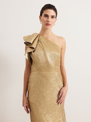 Phase Eight Gold Deniz Maxi Dress - Image 4 of 8