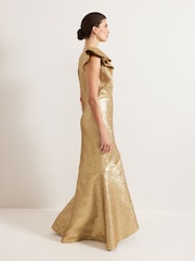 Phase Eight Gold Deniz Maxi Dress - Image 7 of 8