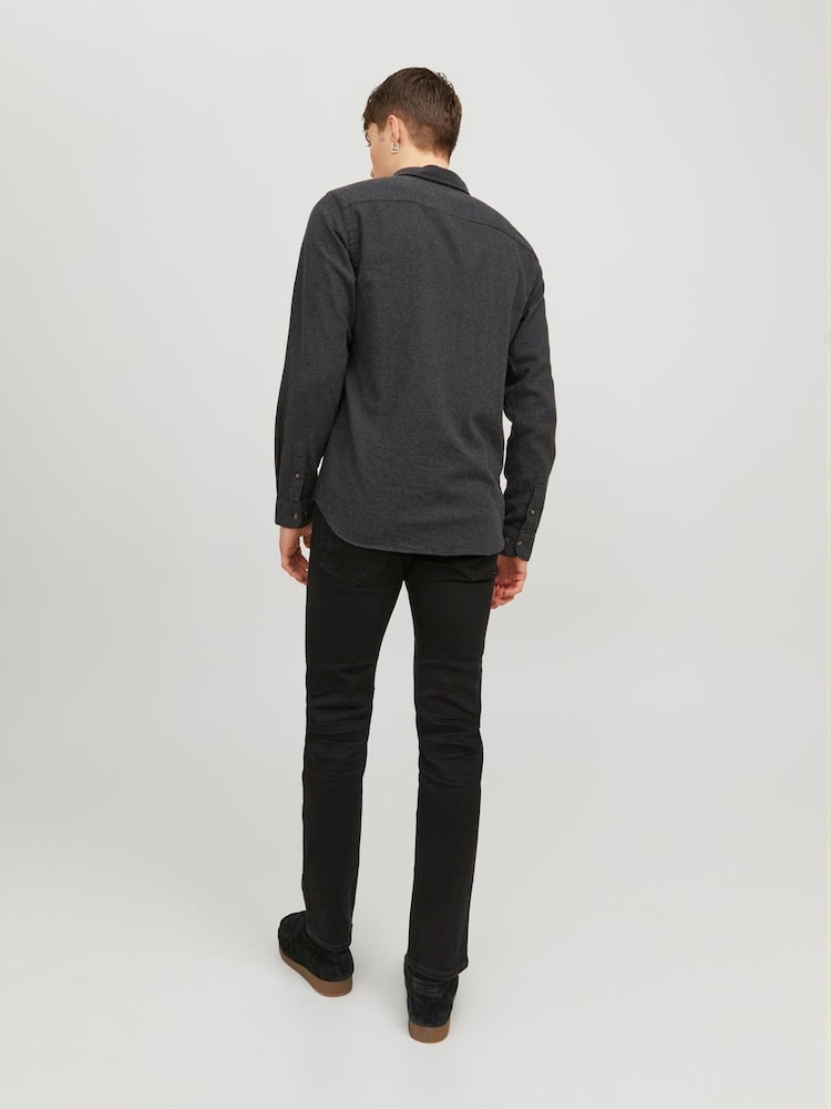 JACK & JONES Grey Melange 100% Cotton Shirt - Image 2 of 5