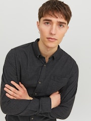 JACK & JONES Grey Melange 100% Cotton Shirt - Image 3 of 5