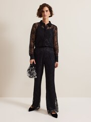 Phase Eight Black Livana Lace Shirt - Image 3 of 7