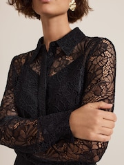Phase Eight Black Livana Lace Shirt - Image 5 of 7