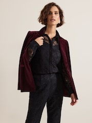 Phase Eight Black Livana Lace Shirt - Image 6 of 7