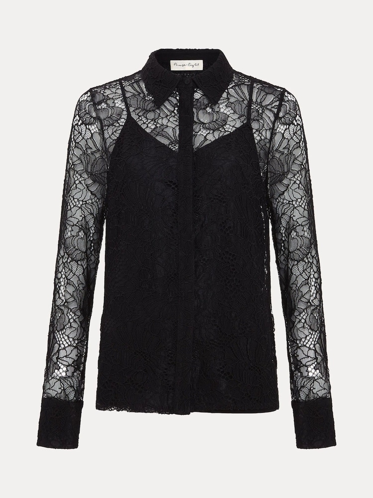 Phase Eight Black Livana Lace Shirt - Image 7 of 7