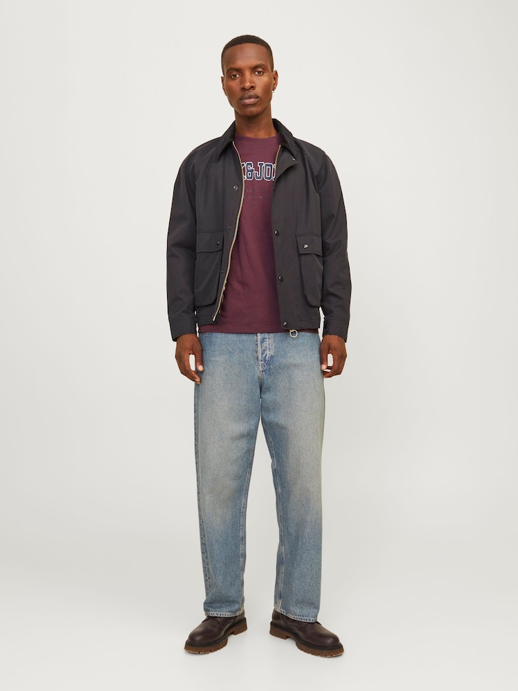JACK & JONES Burgundy Varsity Print Logo 100% Cotton T-Shirt - Image 2 of 6
