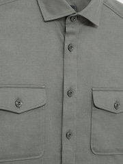 Reiss Sage Whisper Stretch-Cotton Twill Twin-Pocket Overshirt - Image 6 of 6