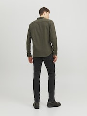 JACK & JONES Green Melange 100% Cotton Shirt - Image 2 of 5