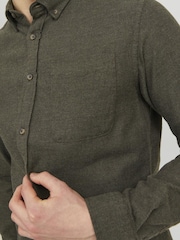 JACK & JONES Green Melange 100% Cotton Shirt - Image 5 of 5