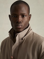 Reiss Coffee Brown Lucan Hooded Zip-Through Padded Jacket - Image 5 of 7