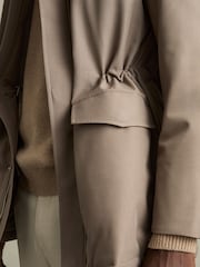 Reiss Coffee Brown Lucan Hooded Zip-Through Padded Jacket - Image 6 of 7