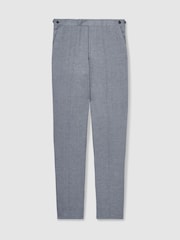 Bleu avio - Pantalon de costume Reiss Warner en lin coupe ample - Image 2 of 7