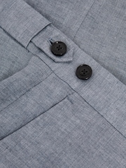 Bleu avio - Pantalon de costume Reiss Warner en lin coupe ample - Image 7 of 7